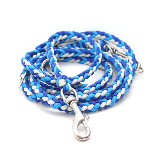 Paracord Leine - Mixed Colors - Farben: Silvergrey, Electric Blue, Türkis