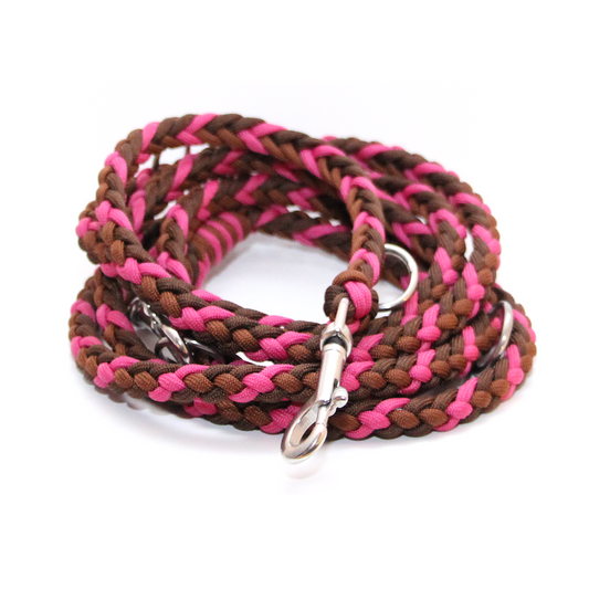 Paracord Leine - Mixed Colors - Farben: Walnut, Fuchsia, Chocolate