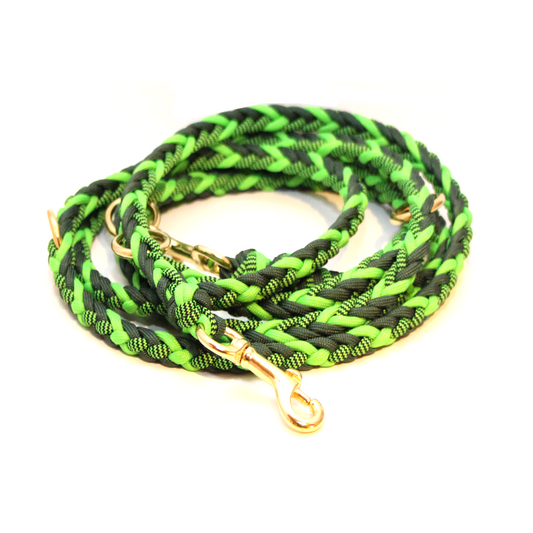 Paracord Leine - Mixed Colors - Farben: Neon Green, Shockwaves Green, Emerald Green