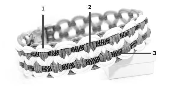 Paracord Halsband Big Wave - Farben nach Wahl