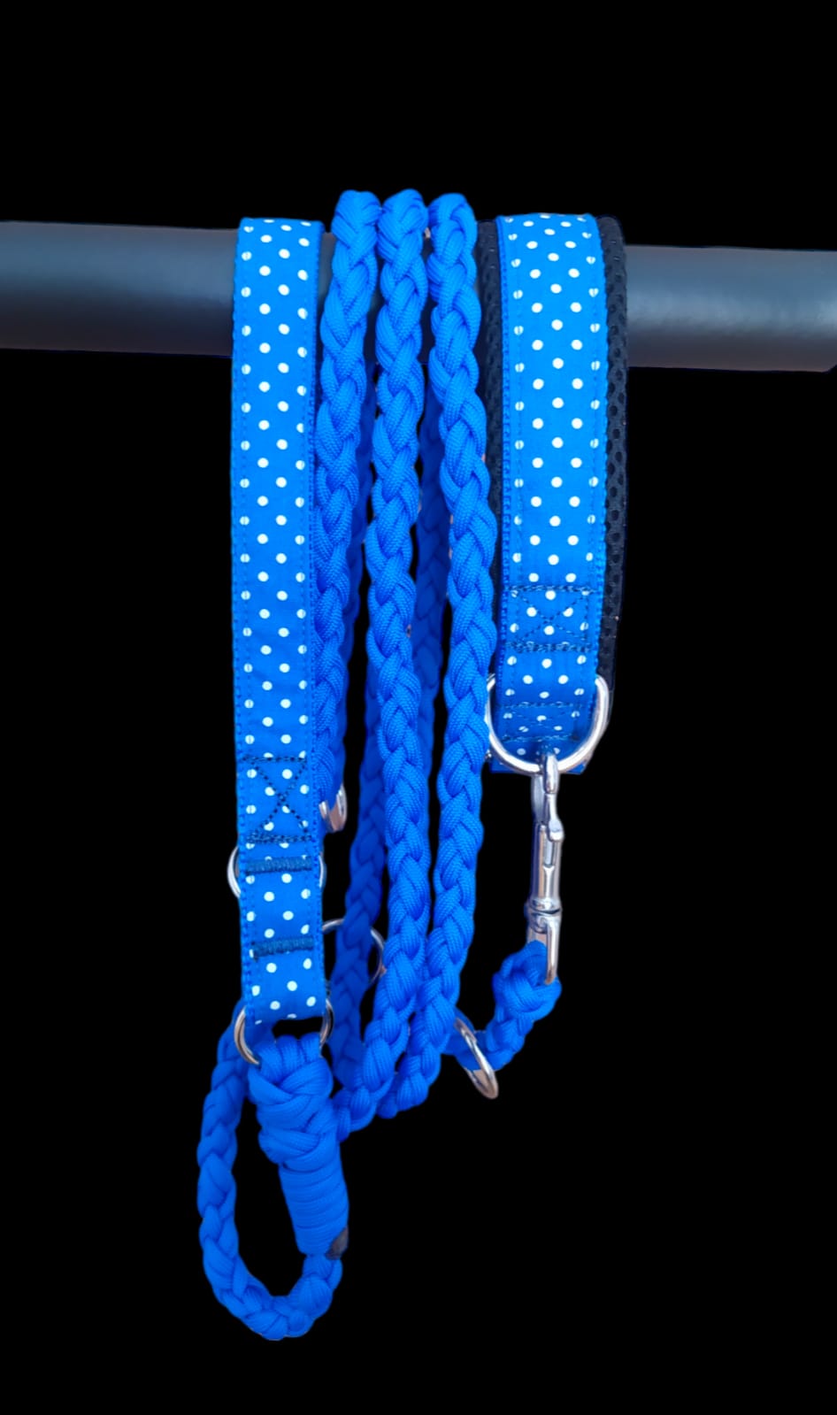 Matching Leash - Polka Dots Blue (Leine)