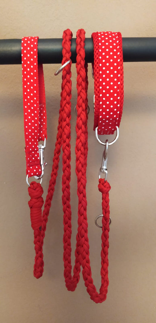 Matching Leash - Polka Dots Red (Leine)