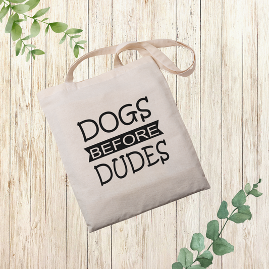 Tragetasche - Dogs before Dudes - natur