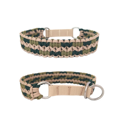 Paracord Halsband Zick Zack -  Farben: Sand, Emerald Green, Moss