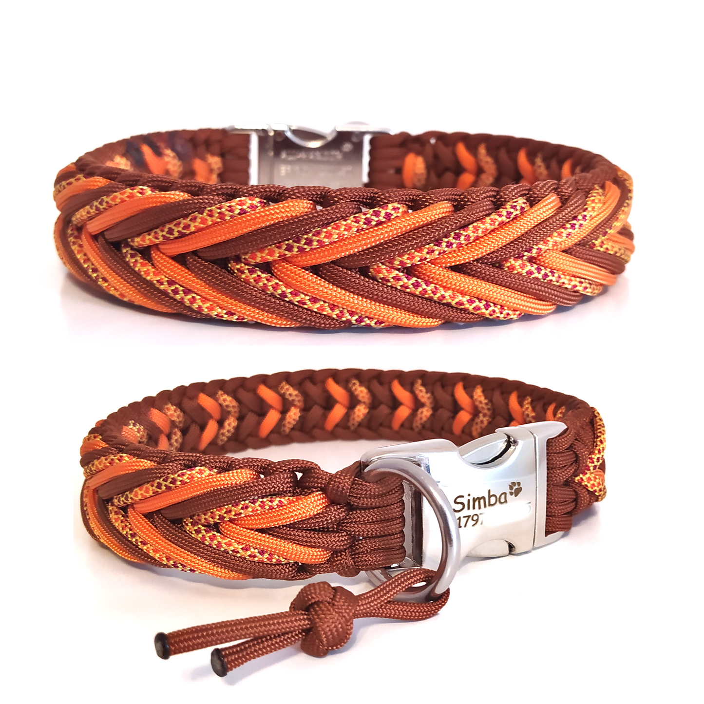 Paracord Halsband Arrow - Farben: Chocolate Brown, Fox Orange, Sweet Fall