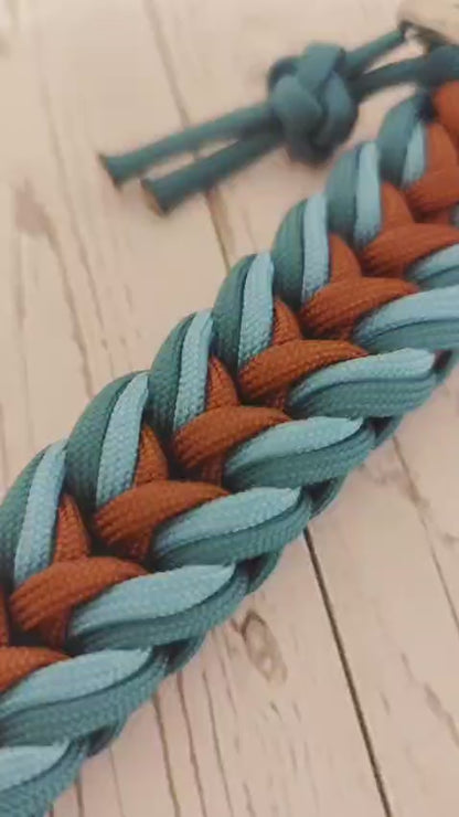 Paracord Halsband Dream - Farben: Rust, Teal, Türkis