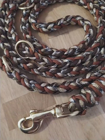 Paracord Leine - Colour Shake - Farben: Walnut, Smores, Chocolate