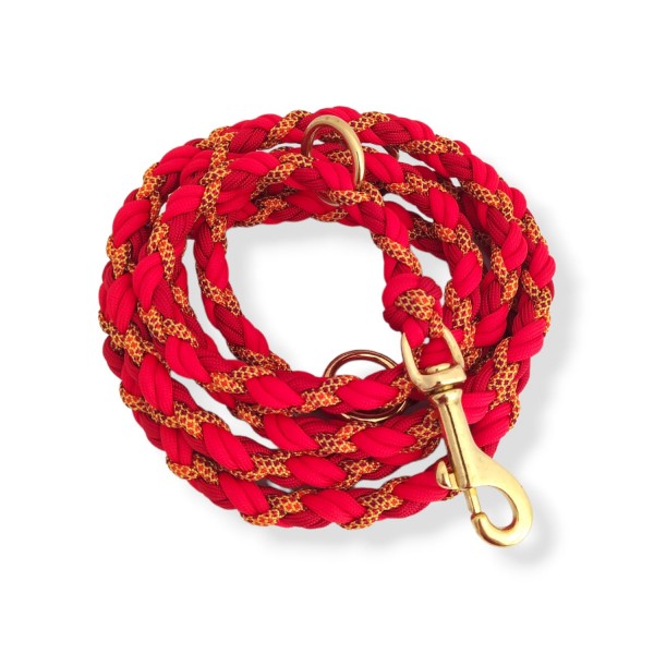 Paracord Leine - Medi - Farben: Scarlet Red, Imperial Red, Sweet Fall