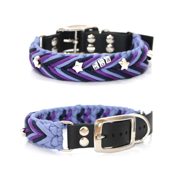 Paracord Halsband Arrow - Farben: Lavender Purple, Acid Purple, Midnight Blue