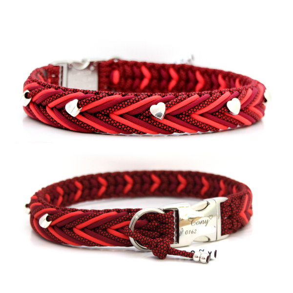 Paracord Halsband Arrow - Farben: Imperial Red Diamonds, Scarlet Red, Burgundy