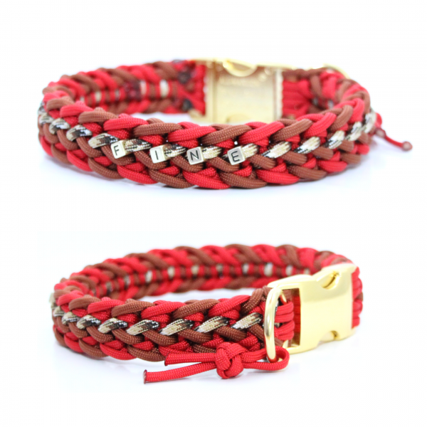 Paracord Halsband Floating Colors - Farben: Imperial Red, Chocolate, Smores