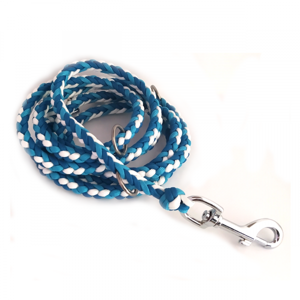 Paracord Leine - Mixed Colors - Farben: Royal Blue, Türkis, White