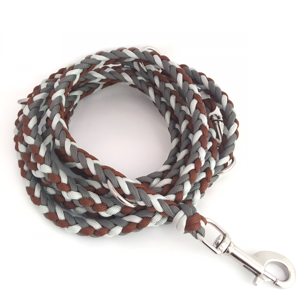 Paracord Leine - Mixed Colors - Farben: Chocolate, Charcoal Grey, Silvergrey