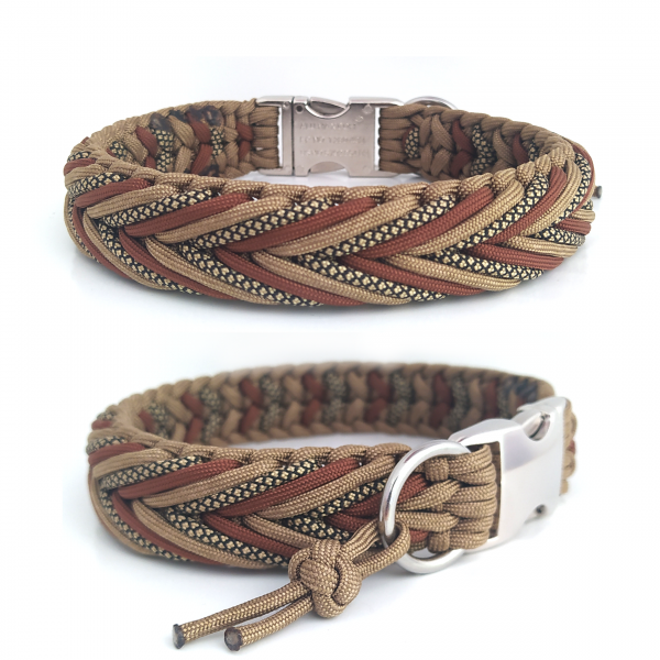 Paracord Halsband Arrow - Farben: Gold Brown, Chocolate, Gold Diamonds