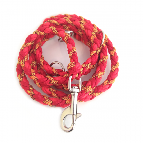 Paracord Leine - Medi - Farben: Scarlet Red, Imperial Red, Sweet Fall
