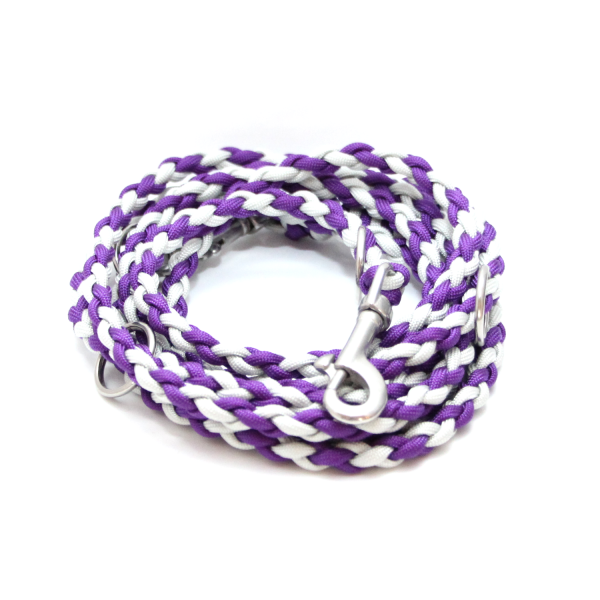 Paracord Leine - Mini - Farben: Acid Purple, White